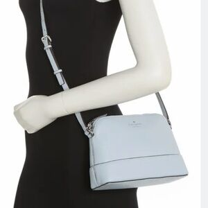 NWT Kate Spade Hanna Sky Blue Pebbled Leather Southport Ave Dome Crossbody Bag